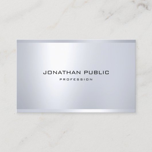 Moderner Glamour Silver Look Elegant Einfach Schli Visitenkarte (Vorderseite)