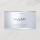 Moderner Glamour Silver Look Elegante Sleek Schlic Visitenkarte (Rückseite)