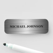 Moderner Glamour Silver Personalisiert Namensschild (Beispiel)