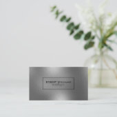 Moderner, glänzender Silbergrauer Abstrakter Hinte Visitenkarte (Stehend Vorderseite)