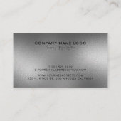 Moderner, glänzender Silbergrauer Abstrakter Hinte Visitenkarte (Rückseite)