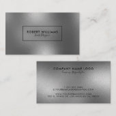 Moderner, glänzender Silbergrauer Abstrakter Hinte Visitenkarte (Vorne/Hinten)