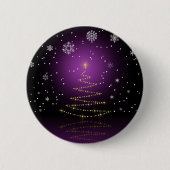 Moderner Gleamy Weihnachtsbaum Button (Vorderseite)