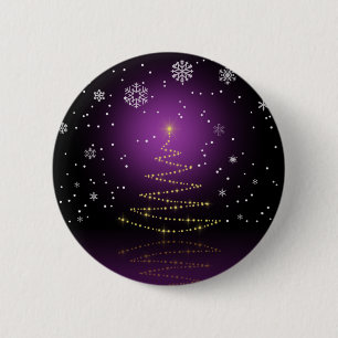 Moderner Gleamy Weihnachtsbaum Button