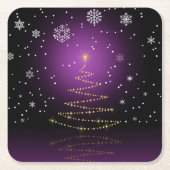 Moderner Gleamy Weihnachtsbaum Rechteckiger Pappuntersetzer (Vorderseite)