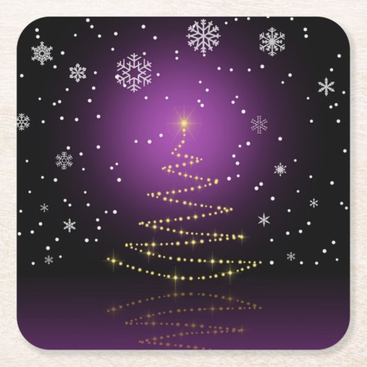 Moderner Gleamy Weihnachtsbaum Rechteckiger Pappuntersetzer (Vorderseite)