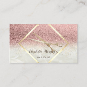Moderner Glitter-Ombre-Goldrahmen, Konfetti, Scher Visitenkarte