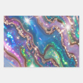Moderner Glitter Opal Geschenkpapier Set (Vorderseite)