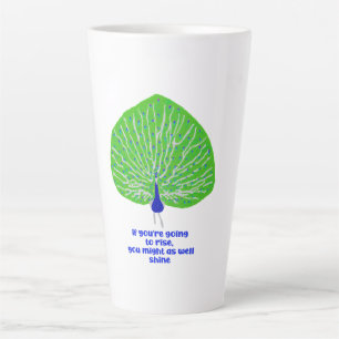 Moderner Glitter-Pfau, erhebe dich und strahle ins Milchtasse