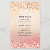 Moderner Glitter-Salon-Preisliste Flyer (Hinten)