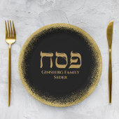 Moderner Glitterie Gold Jüdischer Urlaubspessach Pappteller