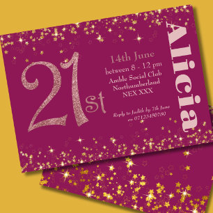 Moderner Glitzer 21. Geburtstag Party Elegantes Ty Einladung