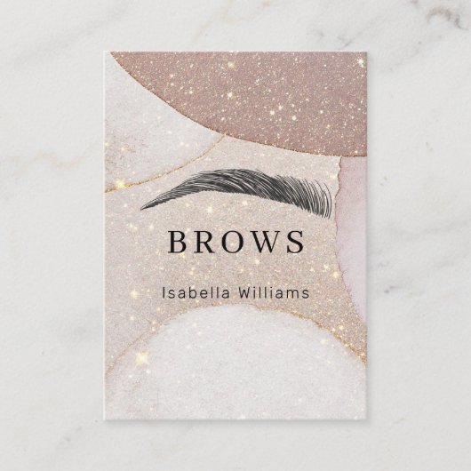 Moderner Glitzer Augenbrauen Visitenkarte (Vorderseite)