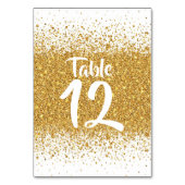Moderner Glitzer aus reinem Gold mit weißem Hinter Tischnummer (Rückseite)