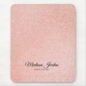 Moderner Glitzer aus rosa und goldenem Marmor Mousepad (Vorne)