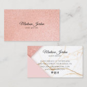 Moderner Glitzer aus rosa und goldenem Marmor Visitenkarte (Vorne/Hinten)