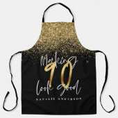 Moderner Glitzer aus schwarzem Gold 90. Schürze (Vorderseite)