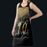 Moderner Glitzer aus schwarzem Gold 90. Schürze<br><div class="desc">Moderne Schwarzgoldtypografie im 90. Glitzer</div>