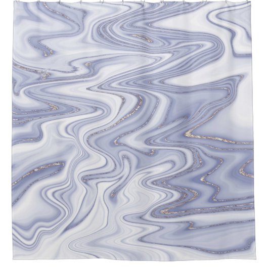 Moderner Glitzer aus weißem Marmor Duschvorhang (Vorderseite)