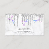 Moderner Glitzer aus weißem Marmor Visitenkarte (Rückseite)