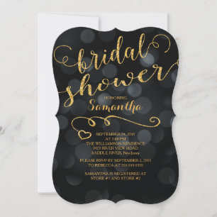 Moderner Glitzer Bokeh Bridal Einladung