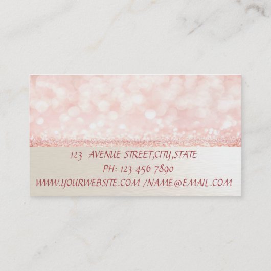 Moderner Glitzer Bokeh,Confetti,Nagellpolnisch, Visitenkarte (Rückseite)