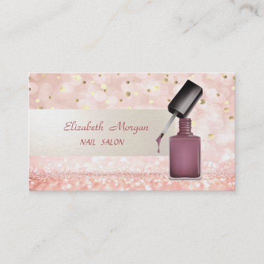 Moderner Glitzer Bokeh,Confetti,Nagellpolnisch, Visitenkarte (Vorderseite)