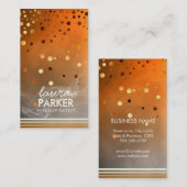 Moderner Glitzer Bokeh Makeup Artist Orange Visitenkarte (Vorne/Hinten)