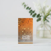 Moderner Glitzer Bokeh Makeup Artist Orange Visitenkarte (Stehend Vorderseite)