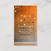 Moderner Glitzer Bokeh Makeup Artist Orange Visitenkarte (Rückseite)