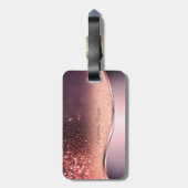 Moderner Glitzer Bokeh, Monogramm Gepäckanhänger (Rückseite vertikal)