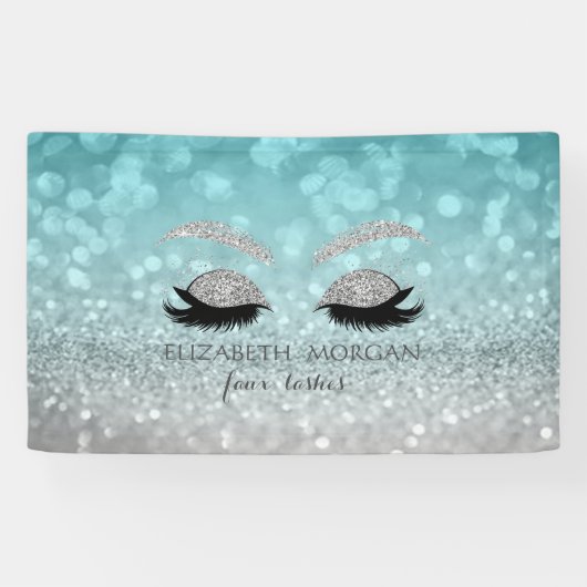Moderner Glitzer Bokeh, Silver Glitzer Imitate Las Banner (Horizontal)