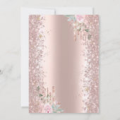 Moderner Glitzer Confetti Rose Gold Rose 65. Einladung (Rückseite)