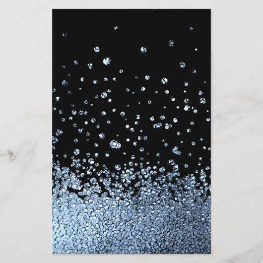 Moderner Glitzer Drop Eisblau Schwarz Flyer (Hinten)