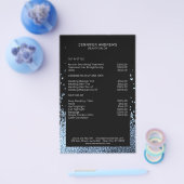 Moderner Glitzer Drop Eisblau Schwarz Flyer (Einzeln)