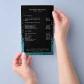 Moderner Glitzer Drop Mint Schwarz Flyer (Handgriff)