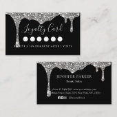 Moderner Glitzer Drop Salon & Wellness-Center Loya Visitenkarte (Vorne/Hinten)