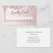 Moderner Glitzer Drop Salon & Wellness-Center Loya Visitenkarte (Vorne/Hinten)