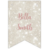 Moderner Glitzer Dusty Pink Abschluss Wimpelkette (Erste Fahne)