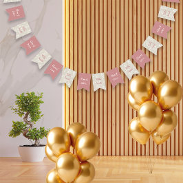 Moderner Glitzer Dusty Pink Abschluss Wimpelkette