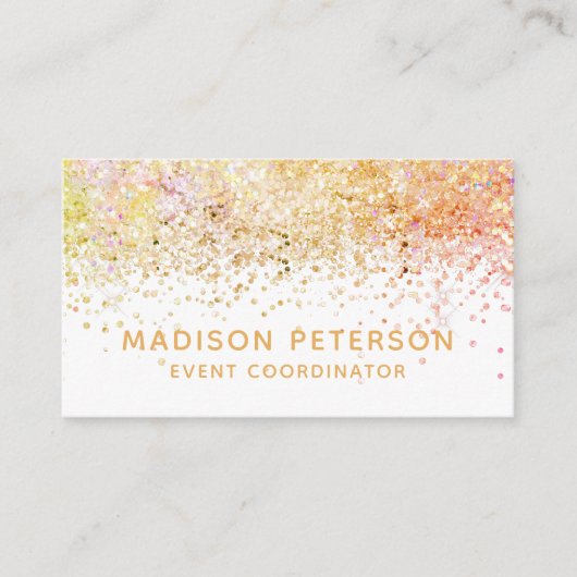 Moderner Glitzer-Eventkoordinator-Planer Visitenkarte (Vorderseite)