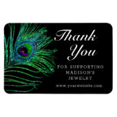 Moderner Glitzer Feather Boho Chic Vielen Dank Magnet (Horizontal)