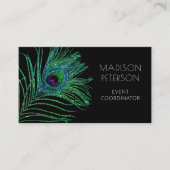 Moderner Glitzer Feather Event Coordinator Planer Visitenkarte (Vorderseite)