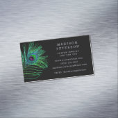 Moderner Glitzer Feather Jewelier Stylist Friseur Magnetische Visitenkarte (Beispiel)