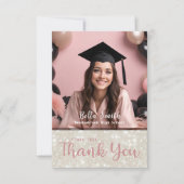 Moderner Glitzer Foto Abschluss Dankeskarte (Vorderseite)