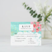 *~* Moderner Glitzer für Abstrakte Blume Hochzeit  RSVP Karte (Stehend Vorderseite)