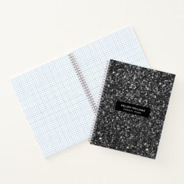 Moderner Glitzer für Schwarze Imitate Notizbuch