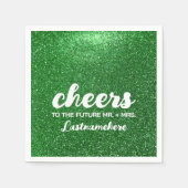 Moderner Glitzer Glam Sparkle Future Frau Cheers Serviette (Vorderseite)