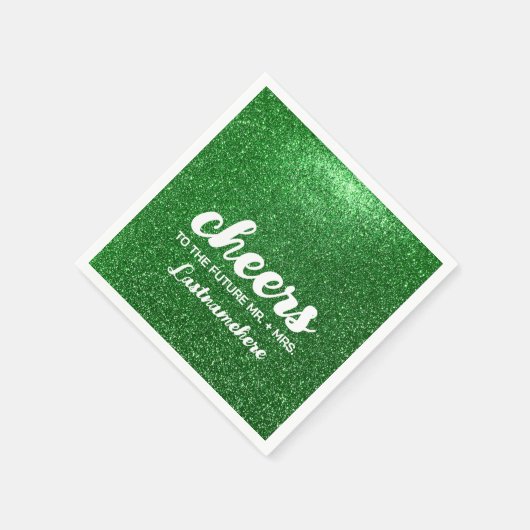 Moderner Glitzer Glam Sparkle Future Frau Cheers Serviette (Ecke)