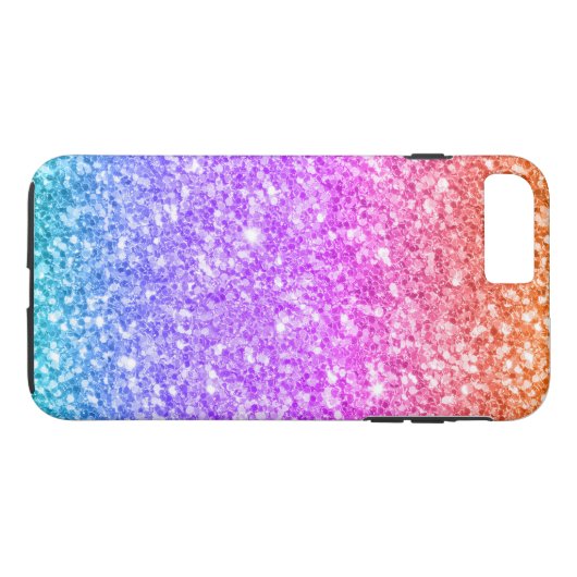 Moderner Glitzer glänzt Print Blue Pink & Amber Case-Mate iPhone Hülle (Rückseite (Horizontal))